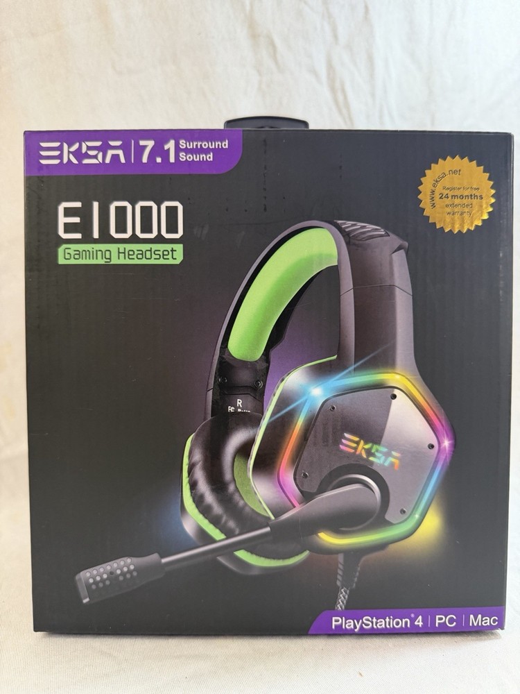 Eksa E1000 USB Gaming Headset PS4 Mac PC W/leather Carry Pouch