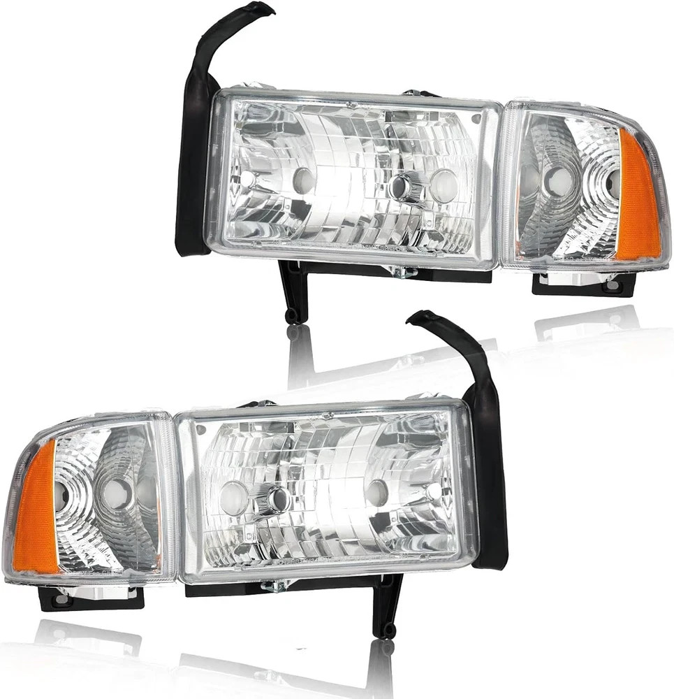 Headlights Assembly, Headlight Replacement Compatible with 1994-2001 Dodge Ram 1