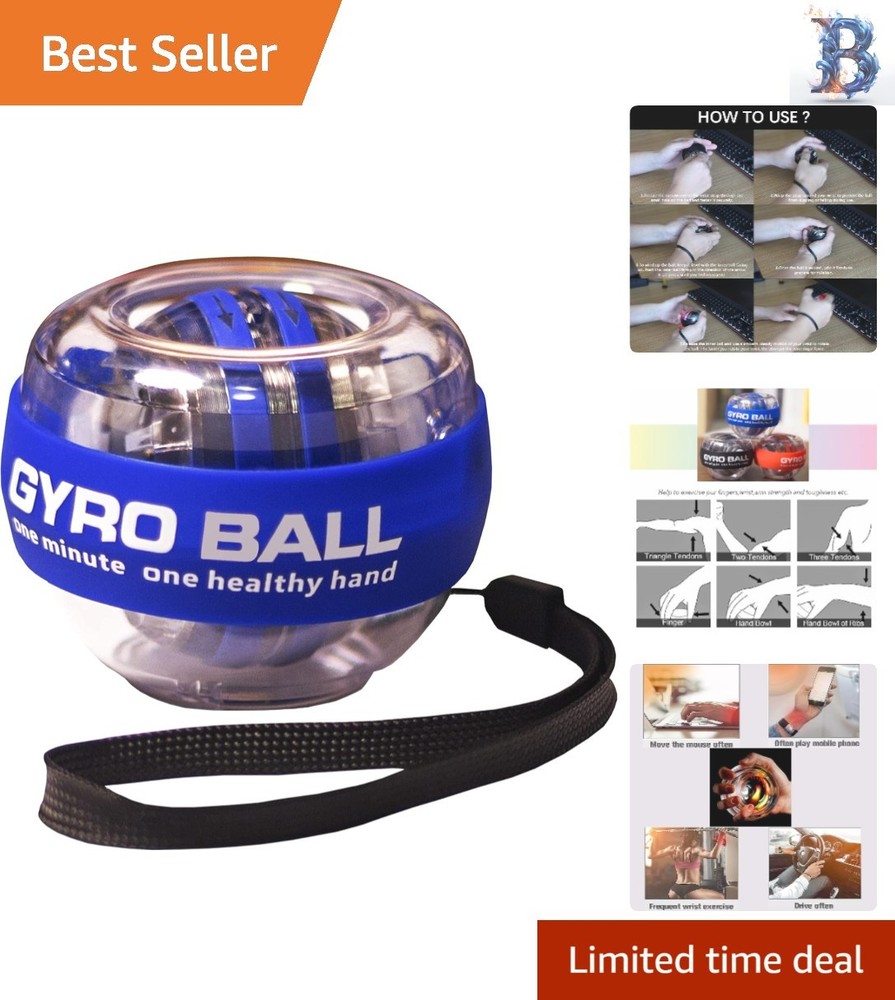 Auto-Start LED Wrist Gyro Ball - Forearm Exerciser for Strength and Coordination
