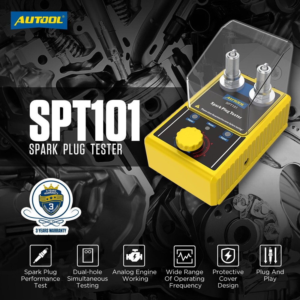 Spark Plug Tester Dual Hole Diagnostic Tool 12V Gasoline Car Ignition Analyzer