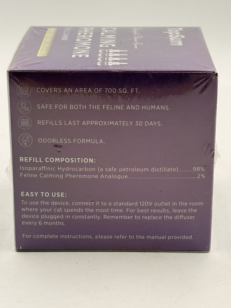 TopSum Cat Calming Diffuser Pheromone 4 Refills 48ml Keep Soothing & Relaxing
