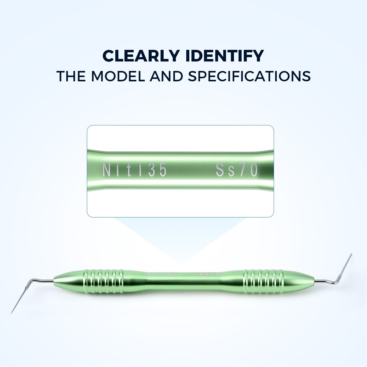 Condensador de endodoncia dental chicos de percha enchufes mano inoxidable niti