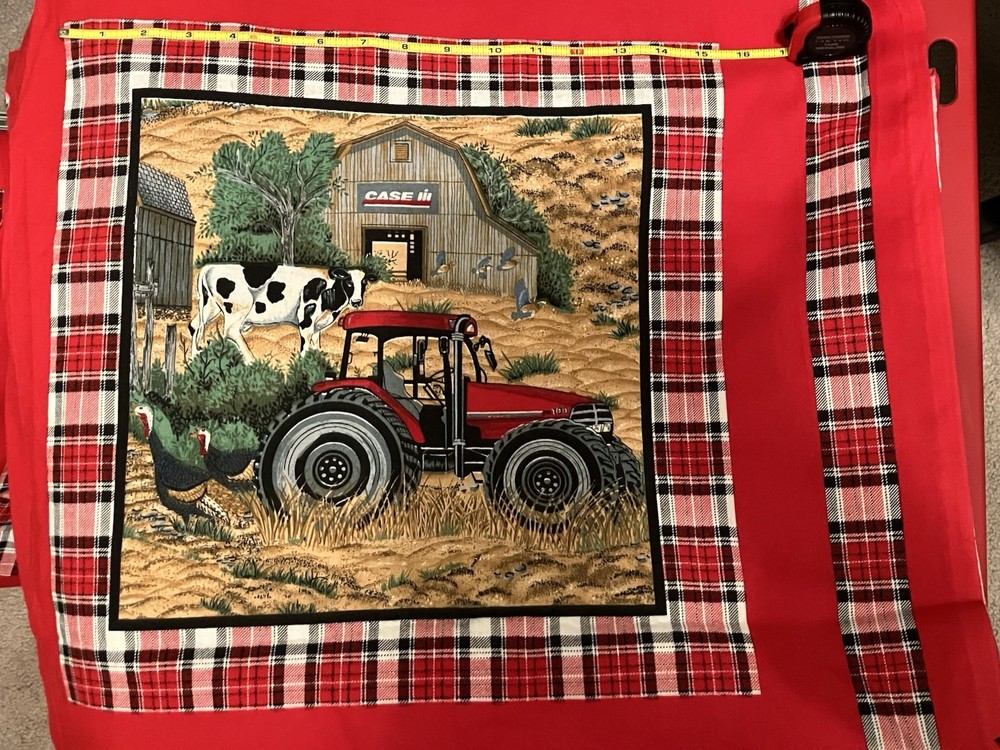 Spring Industries Case Tractor Pillow/Wall Hanging Panel 2 Panels