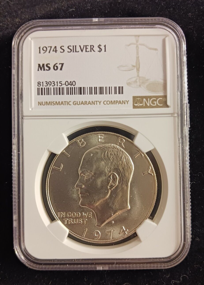1974(S) Silver $ NGC MS 67 Ike Dollar Coin