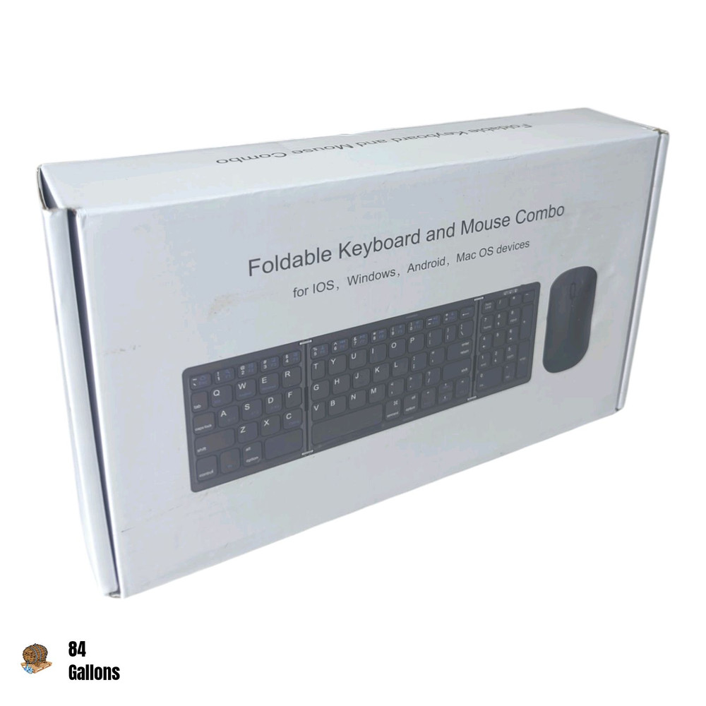 Rechargeable Foldable Keyboard & Mouse Combo with 2.4G Wifi + Bluetooth Connect