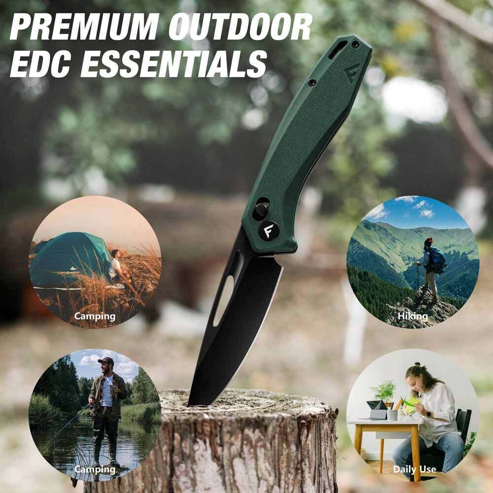 Tactical Folding Pocket Knife G10 Handle Axis Lock 3.5inch D2 Steel Blade