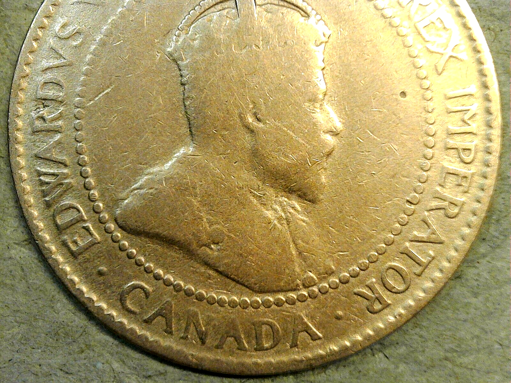 1907 Canada Large Cent Circulated Brown King Edward VII