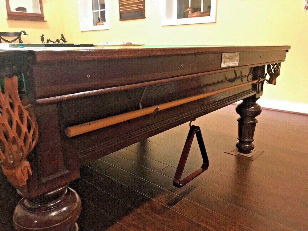 Circa 1889 Burroughs & Watts Antique Snooker Table with Extras