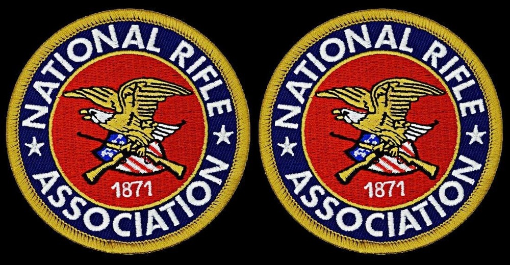NRA National Rifle Association 2nd amendment 1871 Patch -2PC HOOK BACKING  3"x3"