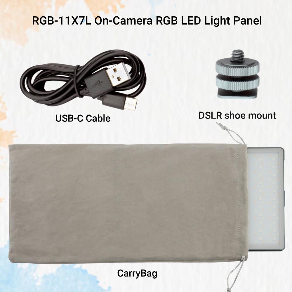 Genaray RGB LED Light Panel 2500-9900K 360° Video Vlogging Light w/ Battery