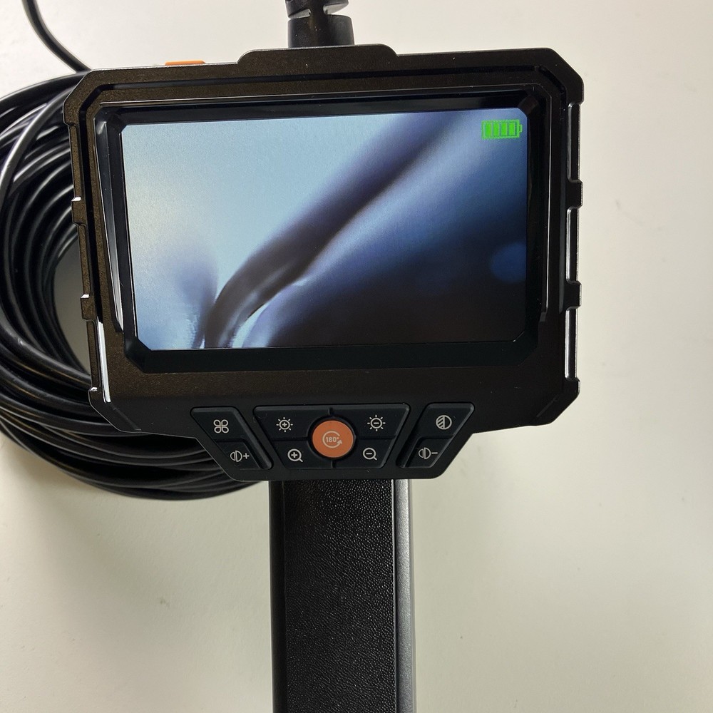 Skyear Endoscope w Light & 50ft Semi-Rigid Cable Handheld Borescope 4.3''