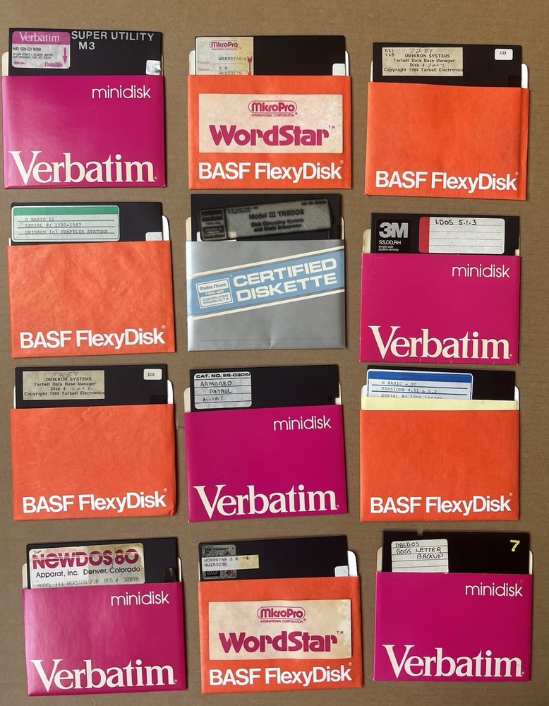 Vintage 5.25 Floppy Disk Lot TRS-80 TRSDOS WordStar BASIC NewDos