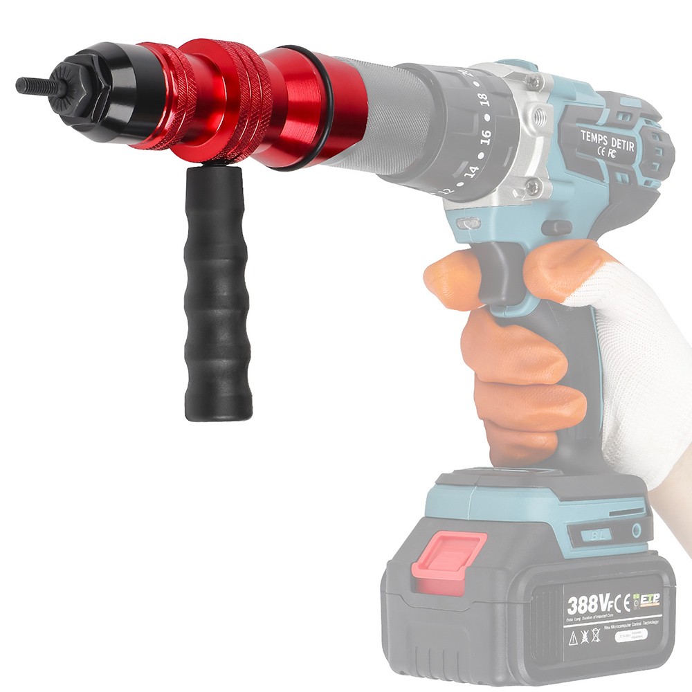 Electric Rivet Nut Gun Adapter Cordless Riveting Tool Insert Nut Drill Tool Se ๑