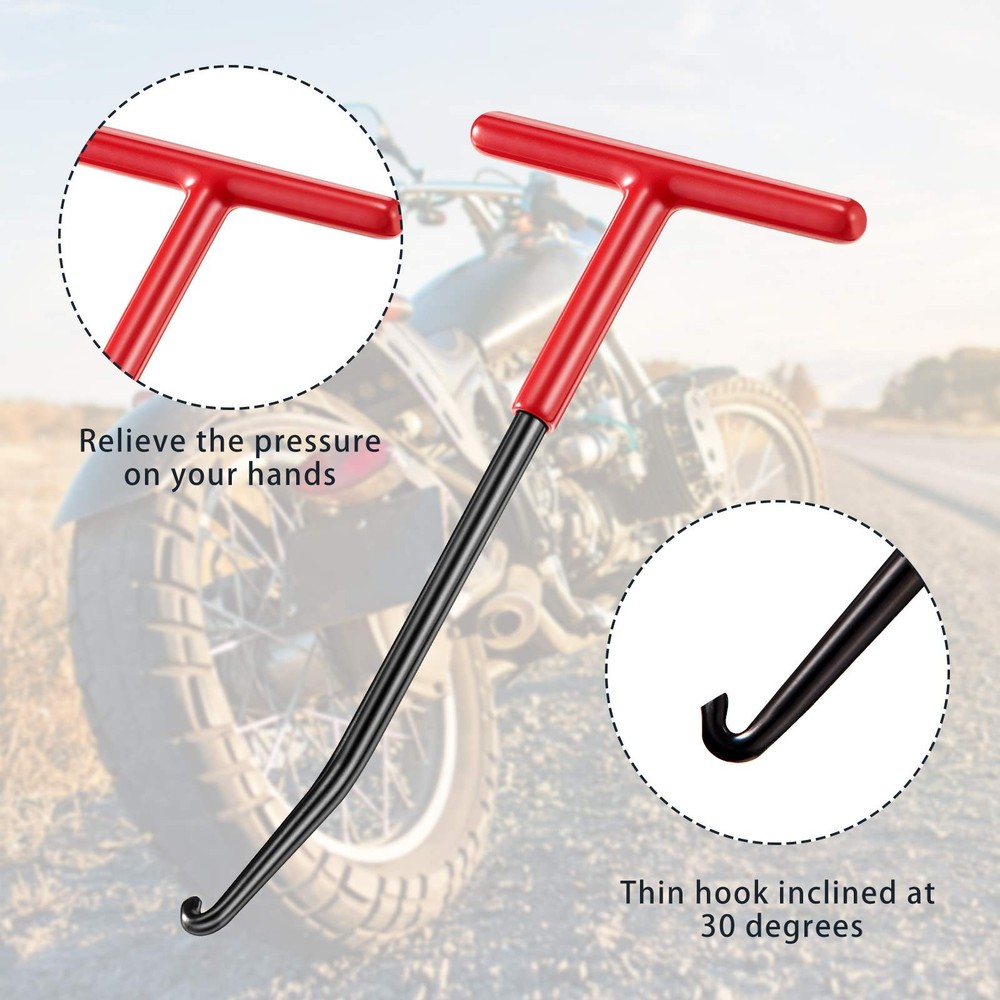 2 Pieces Exhaust Spring Puller Tool Hooks Hangers Removal Red