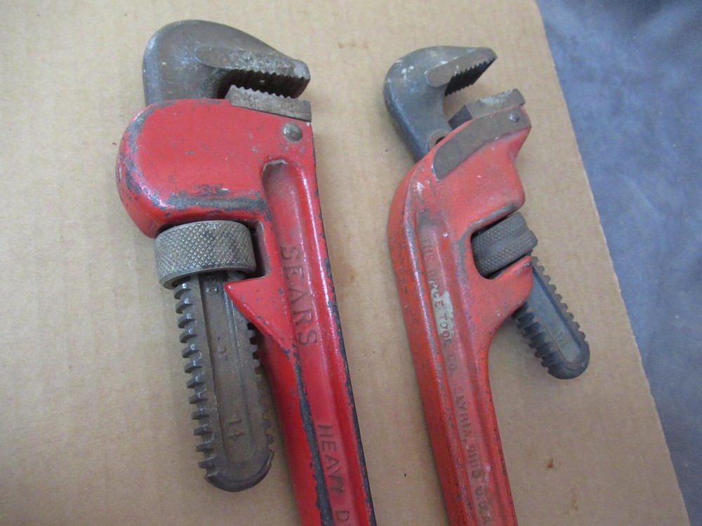 Ridgid E14 Offset & Sears 14" Heavy Duty Pipe Wrenches cl