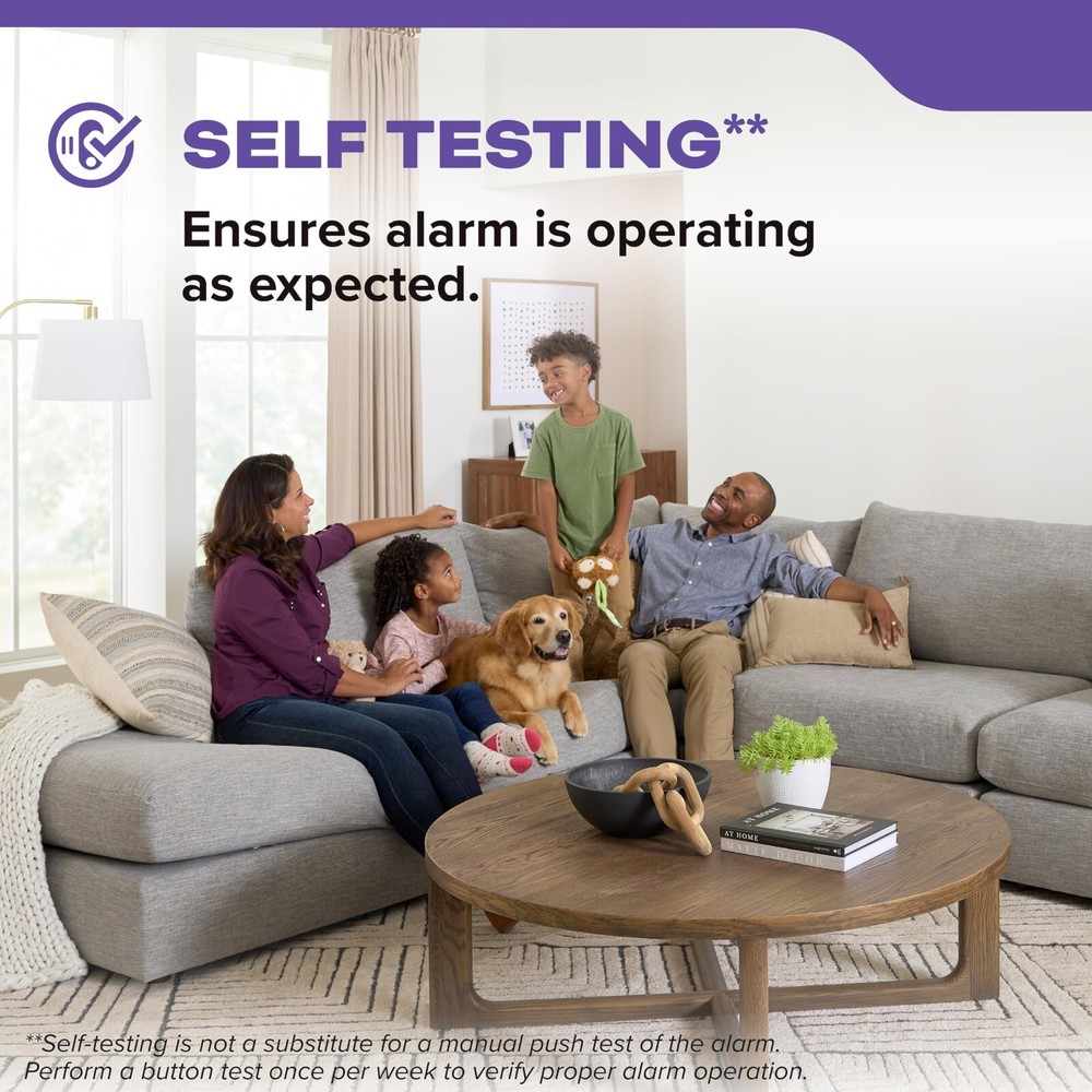 Hardwired Smoke & CO Detector with Interconnected Alarm & LED Warning Lights