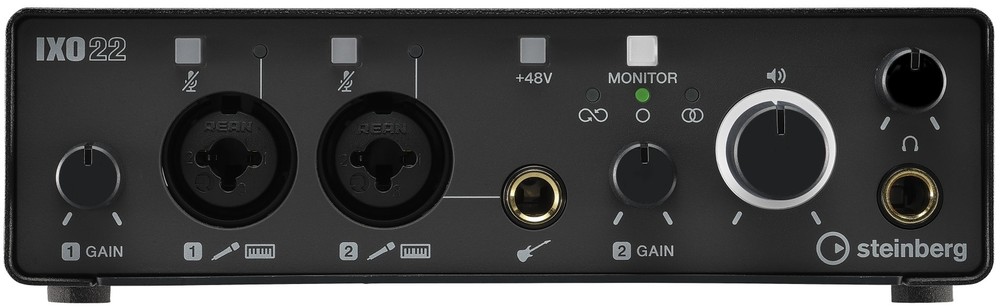 Steinberg IXO22 2-In/2-Out USB2.0 Type C Audio Interface with Two Preamps Black