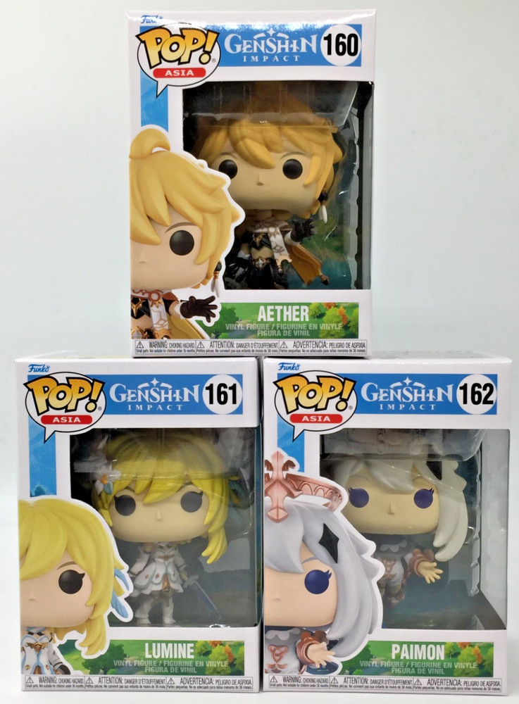 Funko Pop! Genshin Impact Aether #160 Lumine #161 Paimon #162 Common Ser of 3