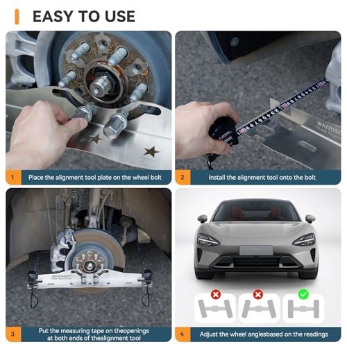 Wheel Alignment Tool Kit with 2 Tape Measures for Accurate Camber & Toe Readings