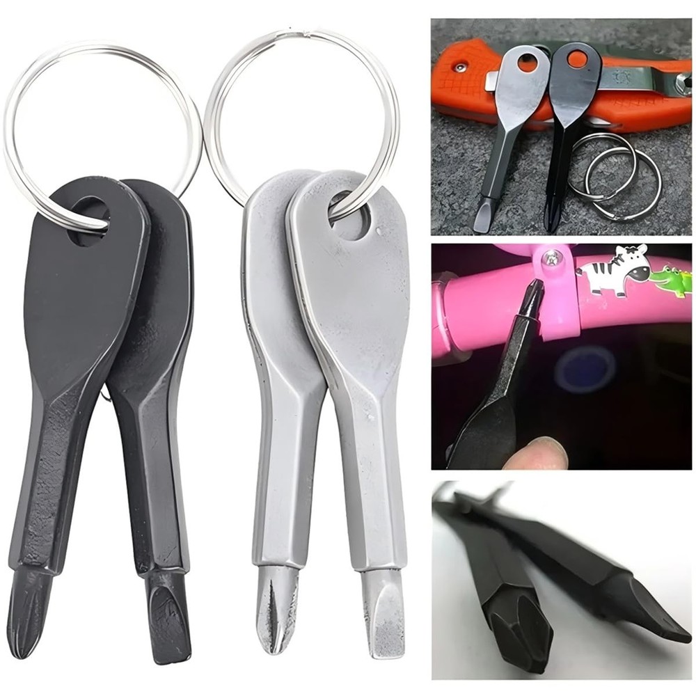 8Pcs Keychain Screwdriver Set, Small Flat Phillips Head Screwdriver Kit Mini ...