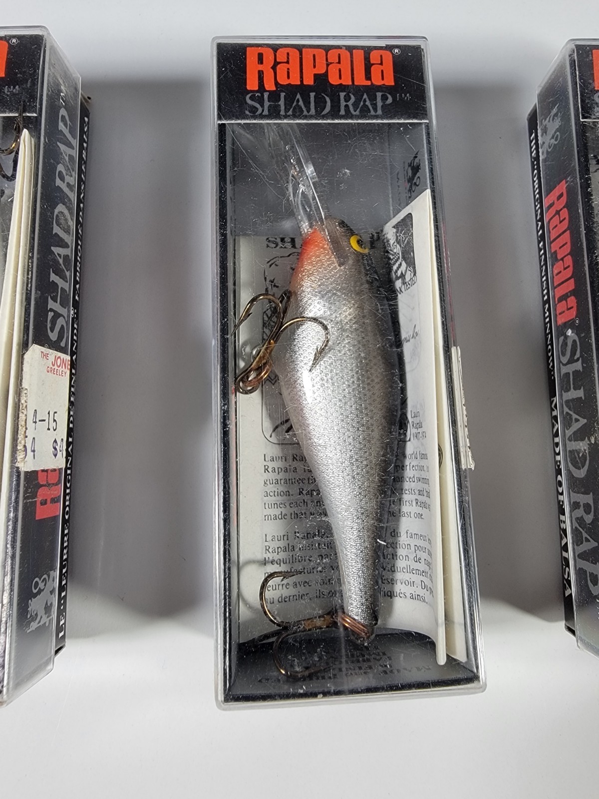 Lot Of 3 NEW Vintage Rapala Fishing Lures Boxes Shad Rap FREE shipping