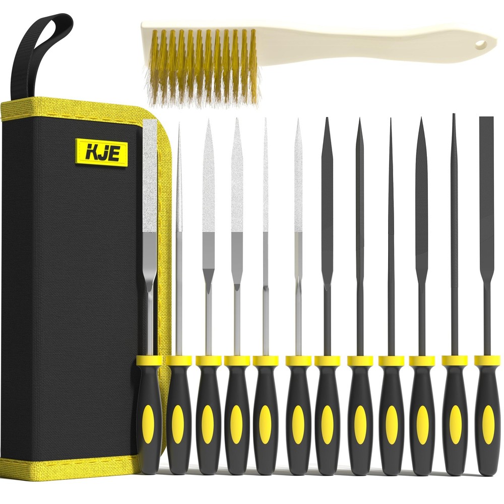 13PCS Needle File Set, Small File Set Includes 6PCS Diamond File, 6PCS Metal ...