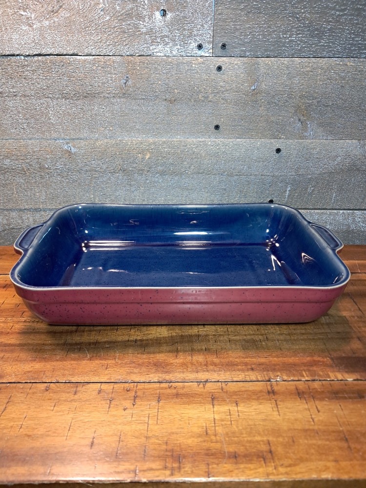 DENBY Harlequin 13" Baking Pan with Tab Handles RED / BLUE