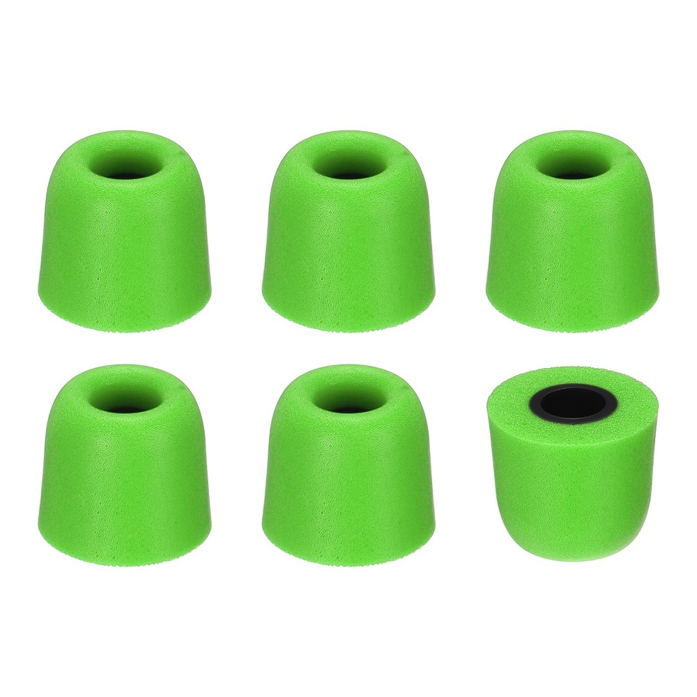 Memory Foam Earbud Tips (4.9mm/0.19"), 6Pcs - Medium Ear Bud Tips, Green