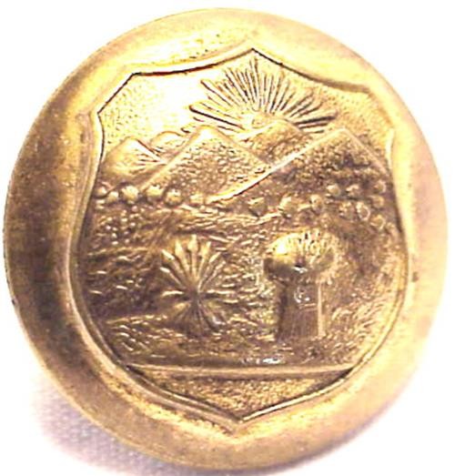 Indian War - OHIO UNION SHIELD COAT BUTTON Showing Sun & Wheat Fields