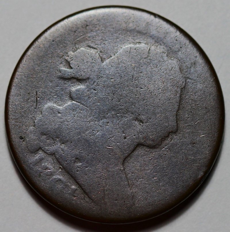 1801 Draped Bust Large Cent - 3 Error Reverse - US 1c Copper Coin
