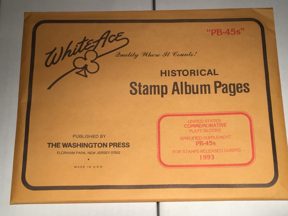 New Package of White Ace Pages Regular Plate Blocks PB45's-1993