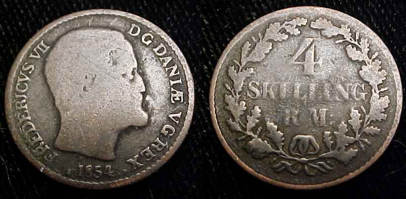 DENMARK 1854 4 Skilling G