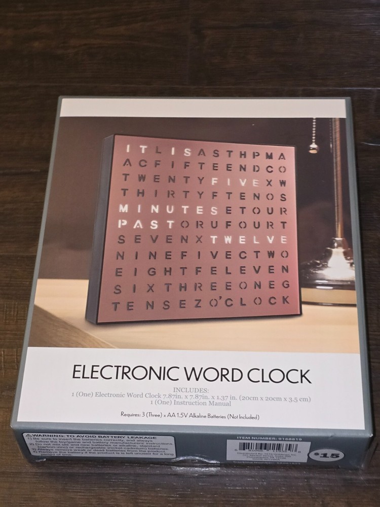 Light Up Electronic Word Clock Glow Display New In Box