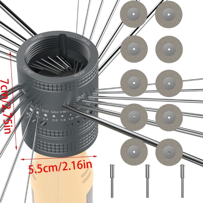 Electrode Sharpener Grinder Head TIG Welding Tool with Cut-Off Slot 10