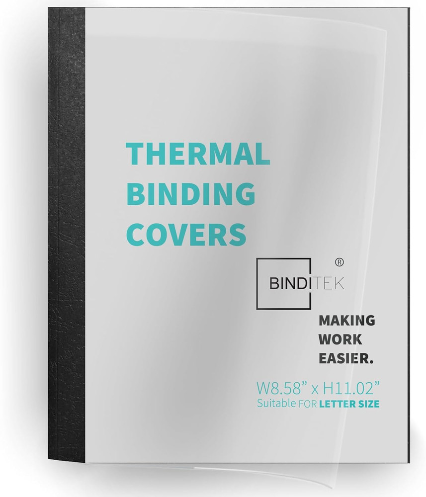 20 Pack Thermal Binding Presentation Covers, 1/16 Inch Spine Holds 15 Sheets, Ul