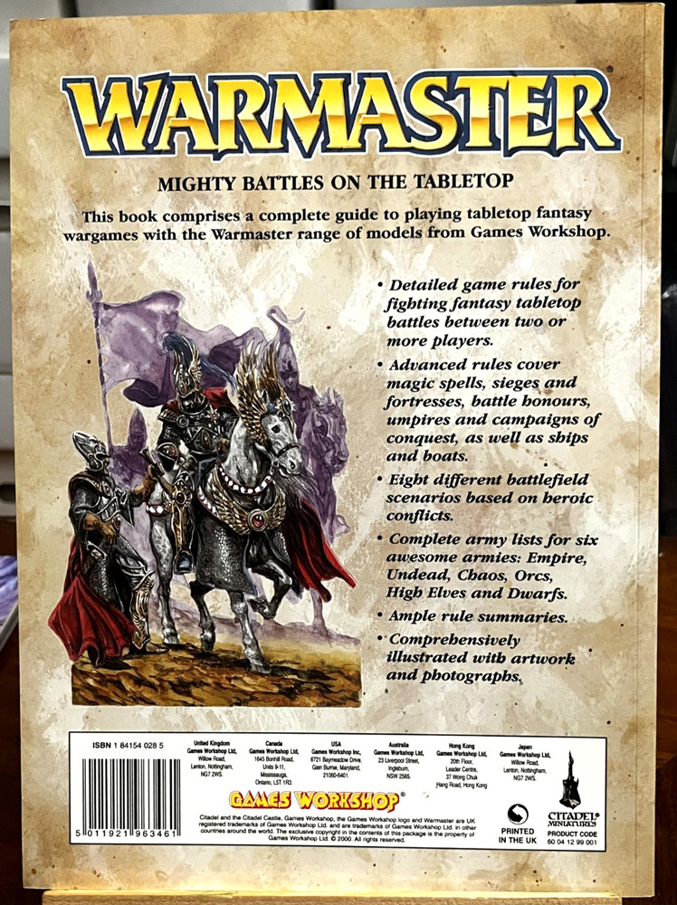 Games Workshop - Epic Scale - Warmaster - Tabletop Fantasy Wargames Guide - 2000
