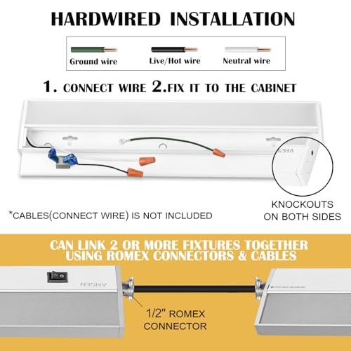 18" 15W LED Under Cabinet Lighting - Hardwired LED Light for 18"