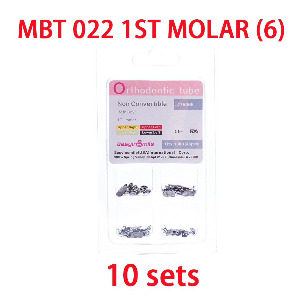 40pc Dental Buccal Tubes Orthodontic brackets 1st Molar 2nd Roth/MBT Non-Convert