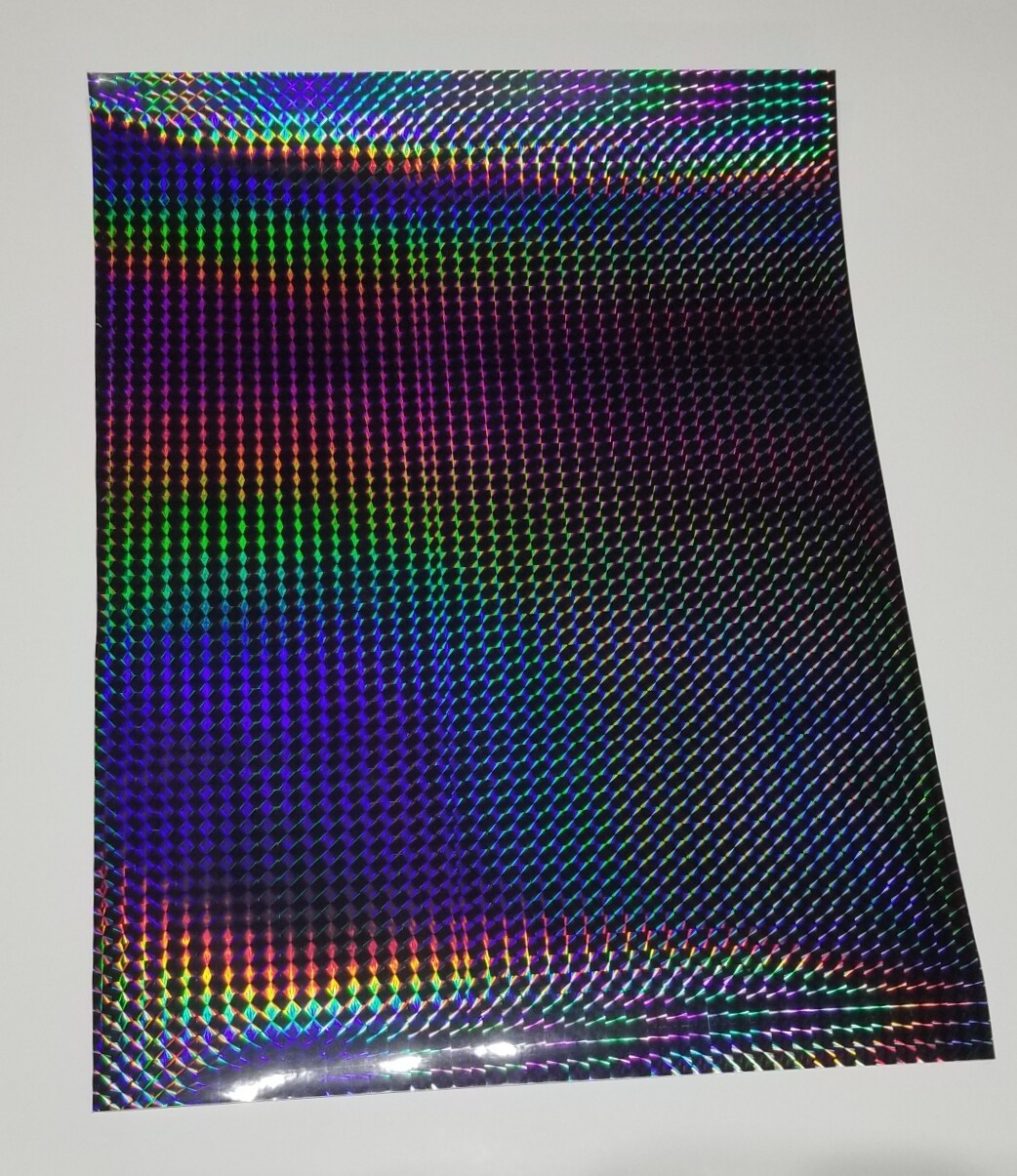Black 1/4 inch Holographic Mosaic Prism Sign Plotter Vinyl Film