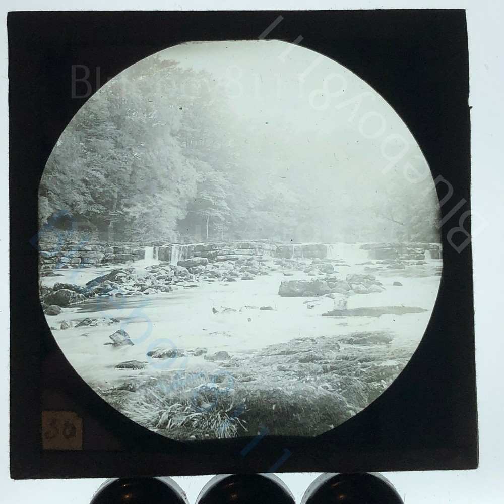 Small rocky waterfalls & rapids  river ure near aysgarth magic lantern