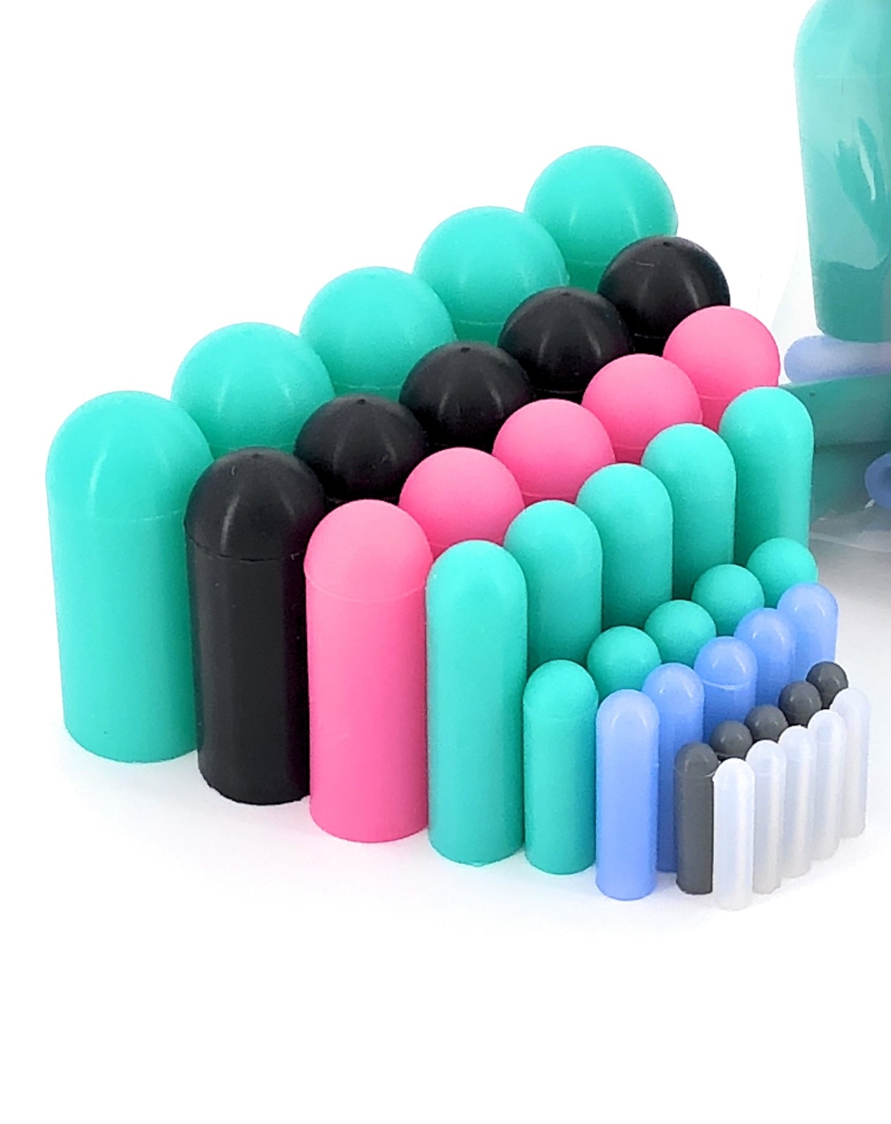40 Piece High Temp Silicone Rubber Cap Kit - Powder Coating, Cerakote, Vacuum