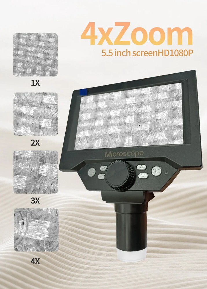 5.5" LCD Digital Microscope 1000X 1080P Coin Microscope Magnifier with Stand