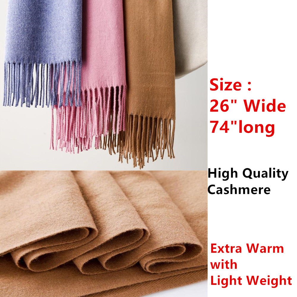 Oversized Blanket 100% Cashmere Large Scarf Shawl Wrap Plain Solid Scotland Wool