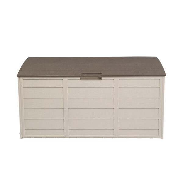 75gal 260L Garden Plastic Storage Deck Box Chest Tools Cushions Lockable Seat