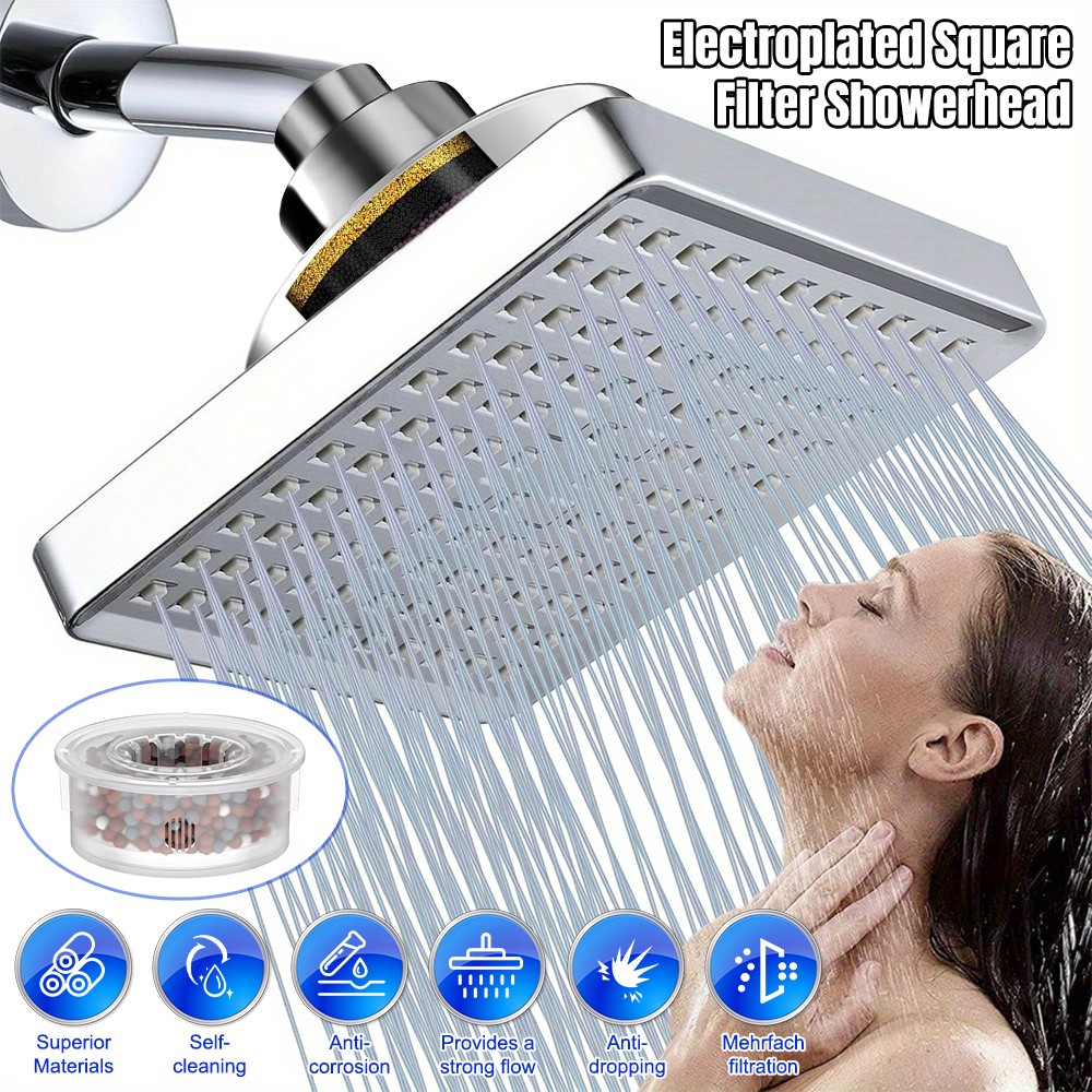 Luxury Shower Head High Pressure Rain Bathroom Showerhead Adjustable Replacement