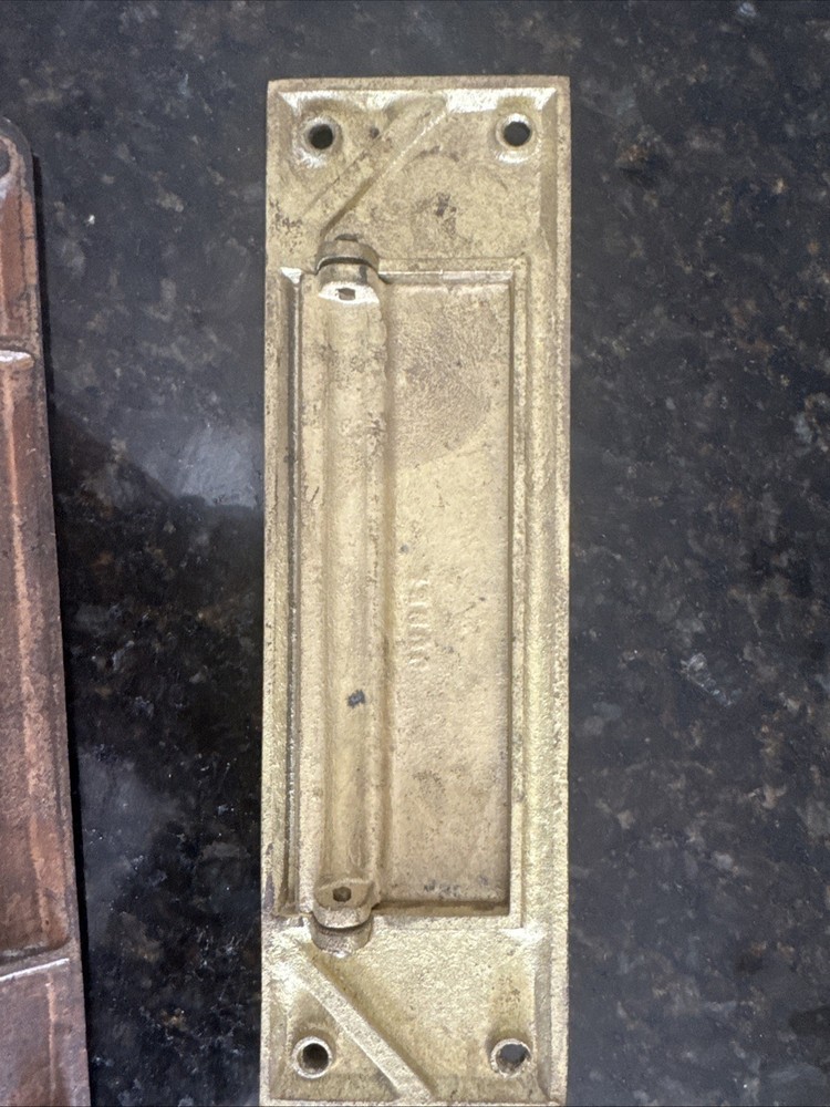 Vintage 2 Brass Mail Slot Drop,