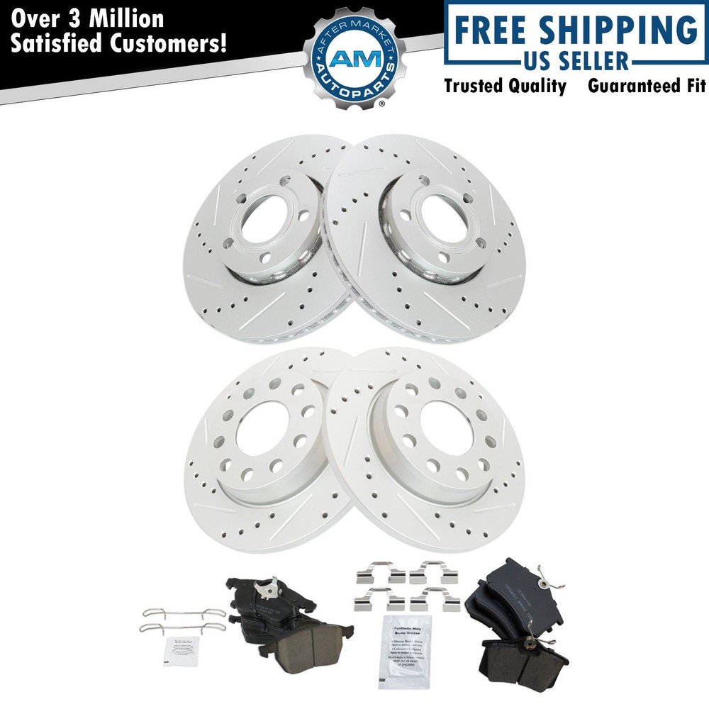 Performance Front & Rear Brake Pad & Rotor Kit Performance Fits Audi