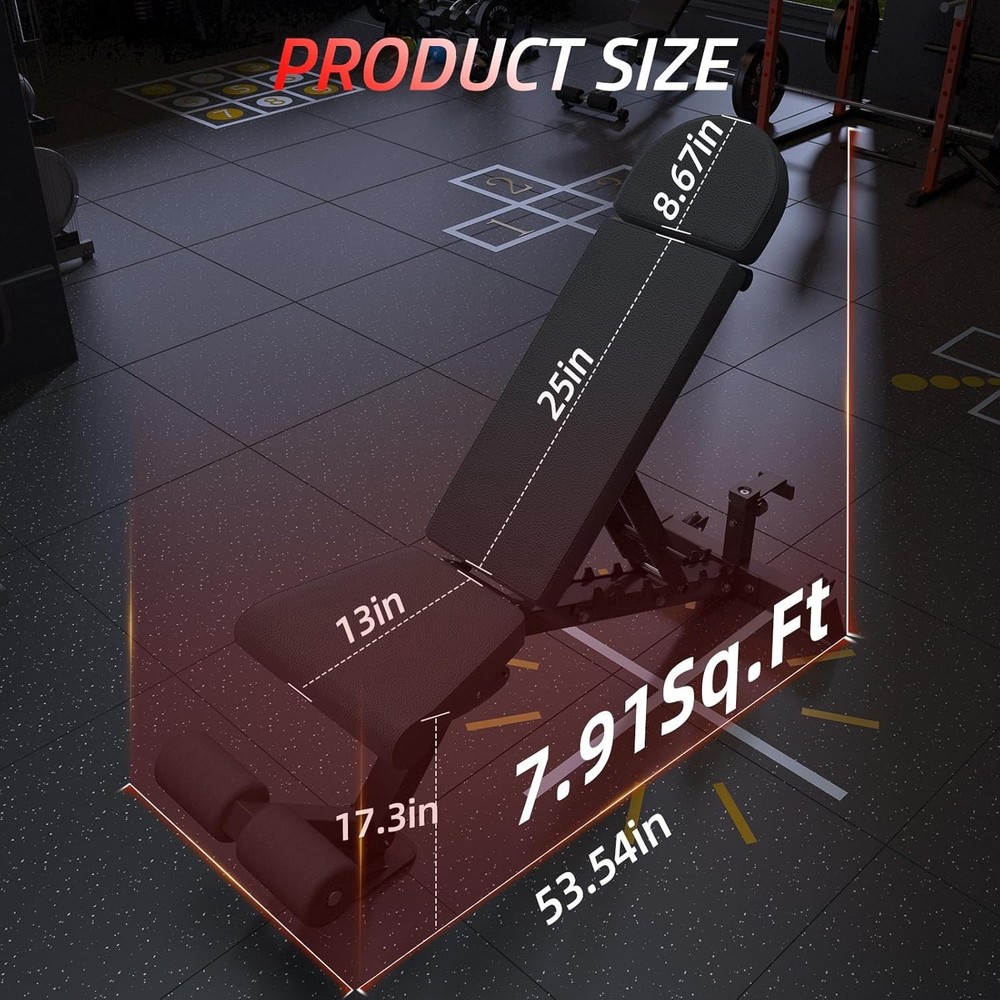 Adjustable Weight Bench, 1300Lbs Capacity Press & Strength Training Benches
