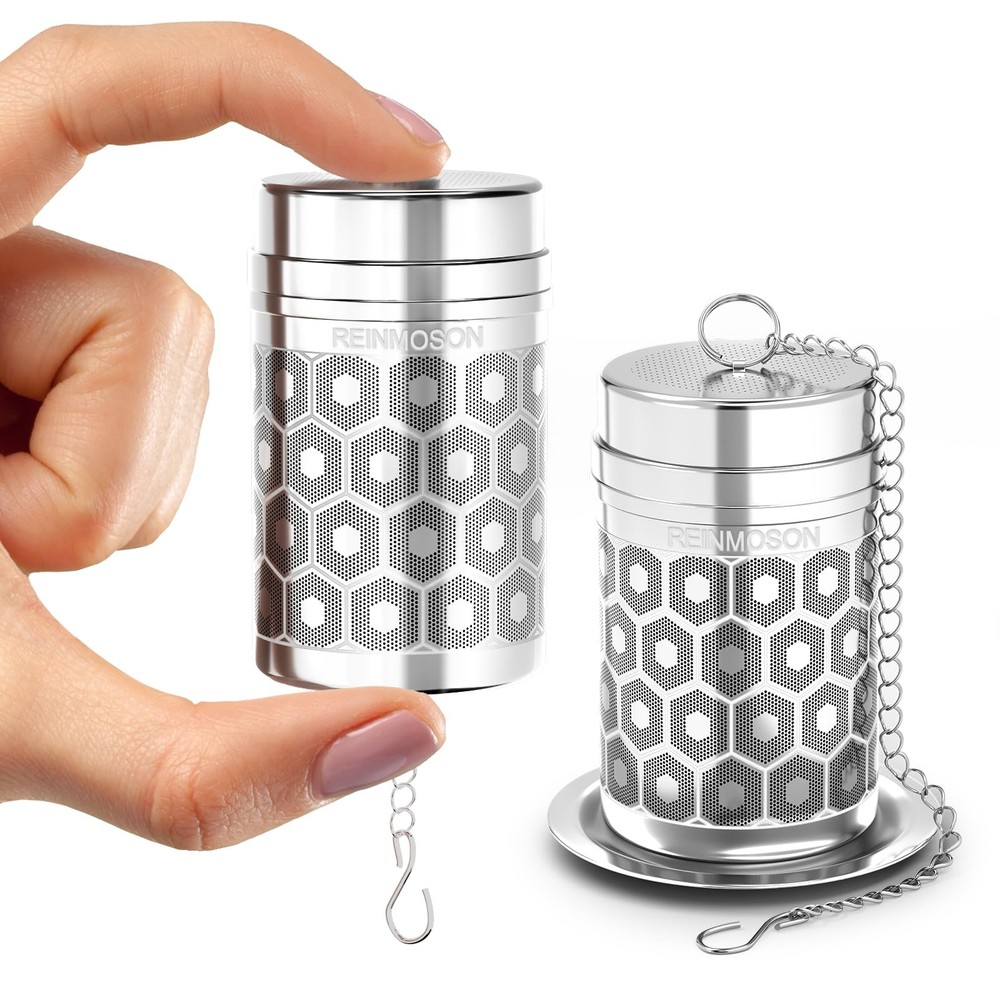 2 Pack Reinmoson Mini Tea Strainers for Loose Tea, Extra Fine Mesh Tea Infus...