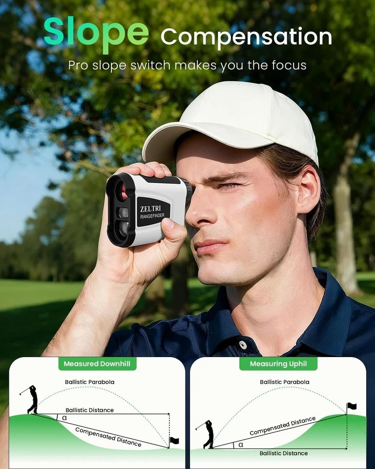 Golf Rangefinder 875-Yard, Laser Golf Range Finder with Slope Indicator Light
